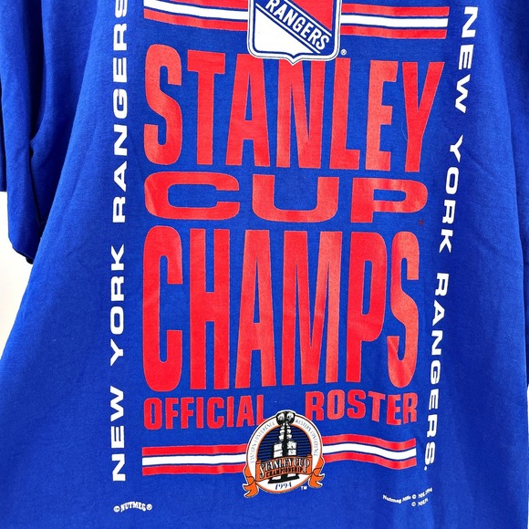 Nutmeg 1994 New York Rangers Stanley Cup Champs Champions Official Tshirt NWT LG - Picture 2 of 6